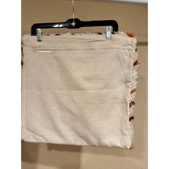 World Market Shaggy Boho Moroccan Throw Pillow Covers Set of 2 Geometric Fringe - Picture 3 of 8